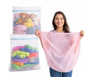 2x XXL Premium Filet à linge 60x90 cm Set Grand - Filet pour machine à laver- Sac à linge en différentes tailles - Sac de lavage & sac à linge avec fermeture éclair