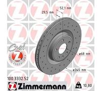 2x ZIMMERMANN 100.3332.52 Sport Coat Z Disque de frein Avant pour AUDI Q5 (8RB)