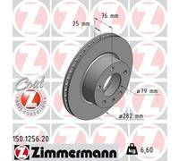 2x ZIMMERMANN 150.1256.20 Coat Z Disque de frein Avant pour BMW 6 Coupe (E24)