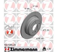 2x ZIMMERMANN 150.1285.20 Coat Z Disque de frein Arrière 298mm
