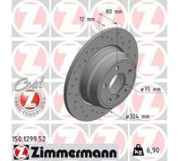 2x ZIMMERMANN 150.1299.52 Sport Coat Z Disque de frein Arrière pour BMW X5 (E53)