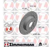 2x ZIMMERMANN 150.2931.52 Sport Coat Z Disque de frein Arrière pour BMW X1 (F48)