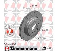 2x ZIMMERMANN 150.3410.52 Sport Coat Z Disque de frein Arrière 324mm