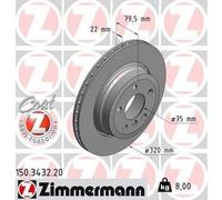 2x ZIMMERMANN 150.3432.20 Coat Z Disque de frein Arrière pour BMW X3 (E83) 320mm