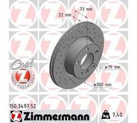 2x Disque de frein ventilé de l'intérieur 150.3497.52 ZIMMERMANN pour BMW 1 3