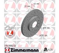2x ZIMMERMANN 370.3082.52 Disque de frein pour MAZDA MX-5 III (NC) 290mm