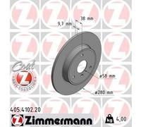 2x ZIMMERMANN 405.4102.20 Coat Z Disque de frein Avant 280mm