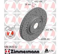 2x ZIMMERMANN 590.2825.52 Sport Coat Z Disque de frein Avant pour LEXUS LM 300h