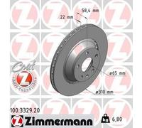 2x ZIMMERMANN Coat Z Disque de frein Arrière pour AUDI TT Coupé (8J3) 310mm