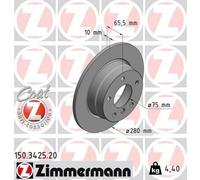 2x ZIMMERMANN Coat Z Disque de frein Arrière pour BMW 1 5 portes (E87) 280mm