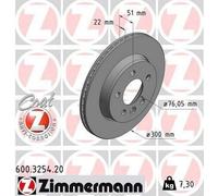 2x ZIMMERMANN Coat Z Disque de frein Arrière pour VW Crafter Van (SY, SX) 300mm