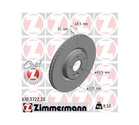 2X ZIMMERMANN Disque De Frein Avant COAT Z Ø 320mm 610.3722.20