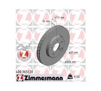 2X ZIMMERMANN Disque De Frein COAT Z Avant 304Mm