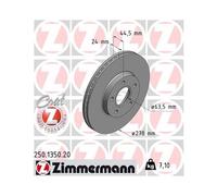 2x ZIMMERMANN Disque De Frein COAT Z Essieu Avant Ø 278mm Pour FORD