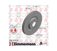 2X ZIMMERMANN Disque De Frein COAT Z Essieu Avant Ø 316Mm Pour Ford 250.1377.20