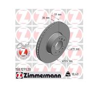 2x Disque de frein ventilé de l'intérieur 150.1271.20 ZIMMERMANN pour BMW ALPINA