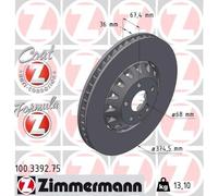 2x ZIMMERMANN Disque De Frein Essieu Avant Ø375mm Pour Audi A6 Allroad 4AH C8