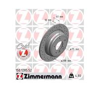 Otto Zimmermann Disque de frein 150.1285.52 plein 2x pour BMW 5