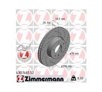 2x ZIMMERMANN Disque De Frein SPORT Avant 296mm