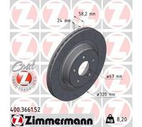 2x ZIMMERMANN Sport Coat Z Disque de frein Arrière 320mm 400.3661.52