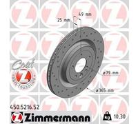 2x ZIMMERMANN Sport Coat Z Disque de frein Arrière 365mm 450.5216.52