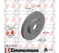 2x ZIMMERMANN Sport Coat Z Disque de frein Avant 300mm 470.2414.52