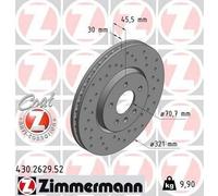 2x ZIMMERMANN Sport Coat Z Disque de frein Avant pour OPEL Zafira C Tourer (P12)