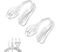 2x1.8 m DIY Type C European Plug Euro Power Cable with Switch,Transparent 2 Pin Electrical Extension Cord,Lamp Cable with Switch,230 V,for DIY Lighting Fixtures
