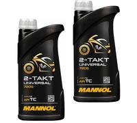 2x1 Litre Mannol 2-Takt Universel huile moteur Api TC Jaso Fb Iso L-EGB Minérale