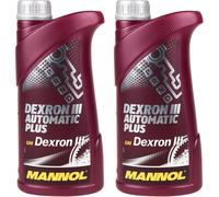 2x1 Litre Original MANNOL Huile pour Boîte à Vitesse Automatique Dexron III Plus