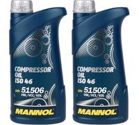 2X1 Litres Huile De Compresseur MANNOL Original ISO 46