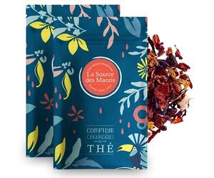 2x100g d'Infusion aux arômes de Pomme, Fraise et Kiwi Chaude ou Glacée | La Source Des Maoris COMPTOIR FRANÇAIS DU THÉ