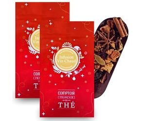 2x100g d'Infusion de Noël aux notes épicées de cannelle, cardamome, et anis étoilé | Vin Chaud COMPTOIR FRANÇAIS DU THÉ