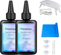 2x100G mise à niveau rapide de guérison claire résine UV dure + Mat + Kit de démarrage d'outil pour la fabrication de bijoux avec lampe
