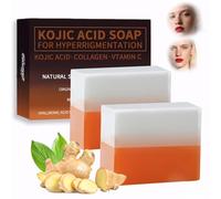 2x100g Savon à l'acide kojique, savon artisanal anti-taches, éclaircissant pour hyperpigmentation, réduction des taches brunes, uniformisation du teint, savon nettoyant doux visage et corps