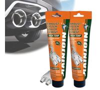 2x170g Pâte de réparation d'échappement,Pate a Joint Moteur,Mastic d'étanchéité résistant à la Chaleur,Kit de réparation pour Silencieux de Voiture, tuyaux d'échappement