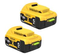 2X18V 5000mAh Remplacement pour Dewalt Batterie 18V DCB184 DCB180 DCB181 DCB182 DCB200 DCB201 DCB201-2 DCB200-2 DCB204-2 DCB205-2 avec Batterie d'outils LED