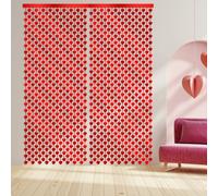 2x1m 2pcs Rideau à Franges Coeur Rouge, Guirlande Coeur Saint Valentin Décorations Suspendues Feuille Amour Photo Booth Toile de Fond pour Fête Disco Anniversaire