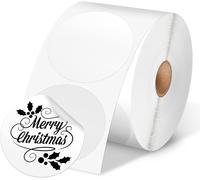 2''X2'' Blanc Étiquettes Autocollantes Rondes Lot De 750 Rouleau 2 Pouces Thermique Etiquette, Diy, Entreprises, Étiquettes D'Adresse, Compatible Avec Imprimantes Étiquettes Thermiques Bureau