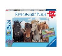 Ravensburger – Puzzle enfant L'amour des Chevaux – 2x24 pièces – Dès 4 ans – 05148