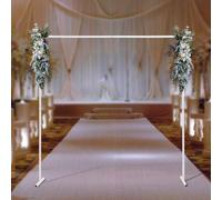 2x2m arc de mariage avec des bases arc de fleurs en métal carré jardin arc (blanc) pour la fête accessoires de décoration de fond