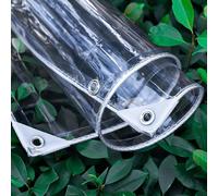 2x2m Bâche Transparente Imperméable en PVC avec œillets,650g/m² Bâche de Protection Pliable Anti-déchirure et Coupe-Vent Le Gel Froid Protection,Oeillets Espacés De 30cm,pour Pergola,Jardin