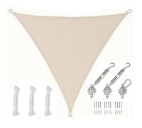2x2x2 Voile d'Ombrage Triangulaire Étanche - Toile de Jardin avec Fixation Inox