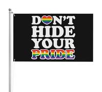 2x3 Drapeau du mois de la fierté LGBT double face Ne cachez pas votre fierté Drapeau extérieur Gay Pride Drapeau d'amour lesbien Bannière pour festival, fête, vacances, sans porte-drapeau