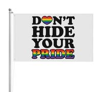 2x3 Drapeau du mois de la fierté LGBT double face Ne cachez pas votre fierté Drapeau extérieur Gay Pride Drapeau d'amour lesbien Bannière pour festival, fête, vacances, sans porte-drapeau