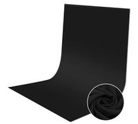 2x3 M Fond Noire, RISVOWO Toile de Fond Noire Pliable, Fond de Photo 100% Polyester Lavable Durable, Fond Photobooth, Backdrop pour Studio de Photographie, Vidéo, Télévision, Zoom, Réunions en Ligne