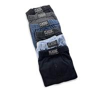 2x3 paires de boxer en coton France Bouton Motif Boxer Short à Uni Tailles - Bleu/Gris/Noir - XX-Large/44-46/112-117cm