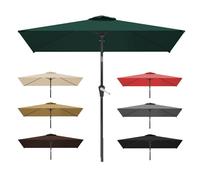 2x3m Auvent De Rechange, 6 Baleines Toile De Rechange De Parasol Rectangulaire, Bâche De Remplacement Pour Parasol Déporté, Dessus De Parapluie De Remplacement, Imperméable, AntiUV(Dark green)