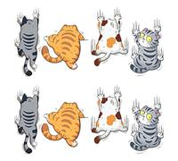 2x4 Pcs Pièces Stickers Muraux Chat, Stickers Muraux Enfant, Sticker Mural pour Chatons, Autocollant Chat Mural Intéressant Mignon, Décoration de Chambre d'Enfant Décoration de Salon(30x30cm)