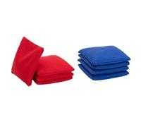 2x4 Sacs de Cornhole - Rouge/Bleu - Jeu d’Adresse Extérieur - Remplissage Granulé - Wicked Wood